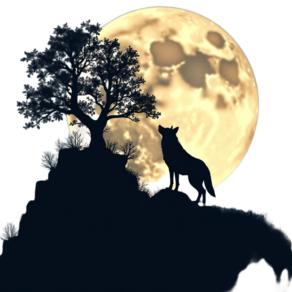 Wolf Howling at the Moon